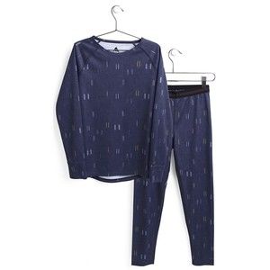 Kids' Burton Lightweight Base Layer Set Size S chambray stripe ski snowboard
